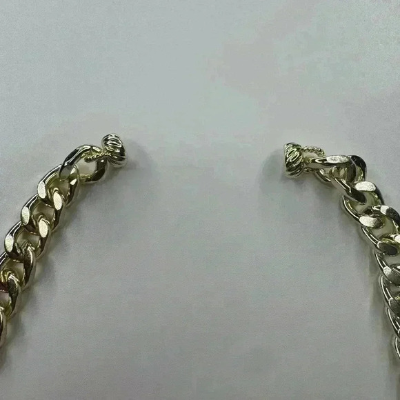 Gold Chunky Pave Lock On Cuban Link Chain Magnetic Closure - Picture 4 of 4